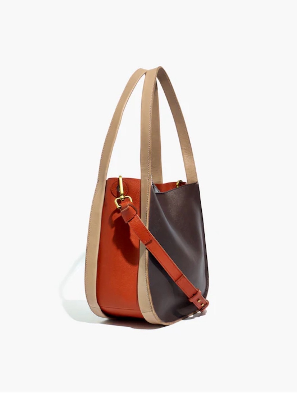 Madewell Sydney Shoulder Bag in a colorblock leather